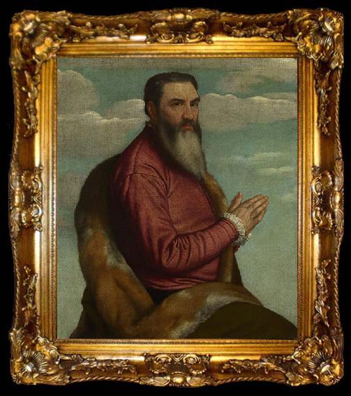 framed  MORETTO da Brescia Praying Man with a Long Beard, ta009-2